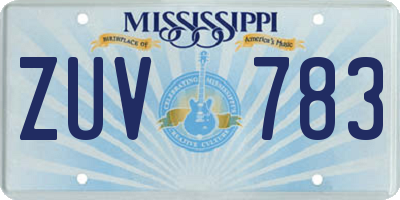 MS license plate ZUV783