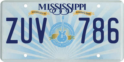 MS license plate ZUV786