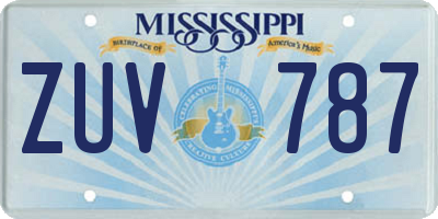 MS license plate ZUV787