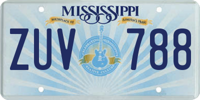 MS license plate ZUV788