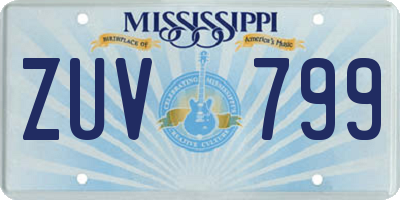 MS license plate ZUV799