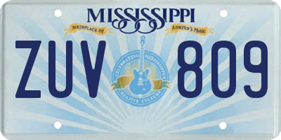MS license plate ZUV809
