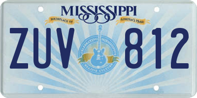 MS license plate ZUV812