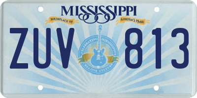 MS license plate ZUV813