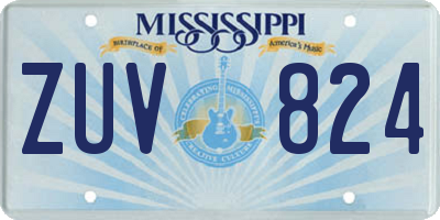 MS license plate ZUV824