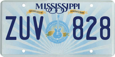 MS license plate ZUV828