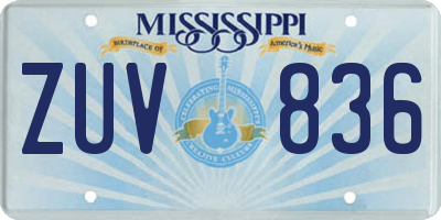 MS license plate ZUV836
