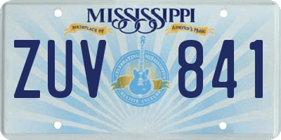 MS license plate ZUV841