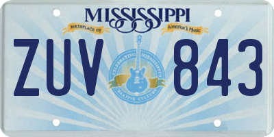 MS license plate ZUV843