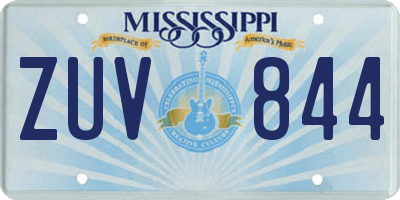 MS license plate ZUV844