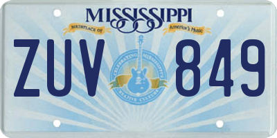 MS license plate ZUV849