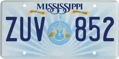 MS license plate ZUV852