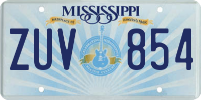 MS license plate ZUV854