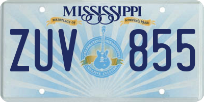 MS license plate ZUV855