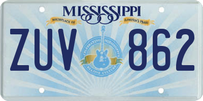 MS license plate ZUV862