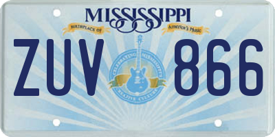 MS license plate ZUV866