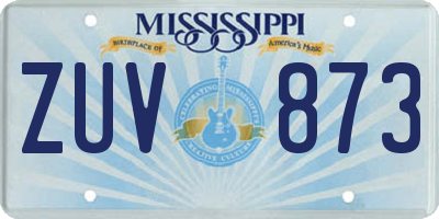 MS license plate ZUV873