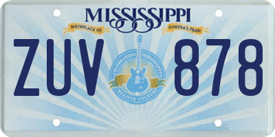 MS license plate ZUV878