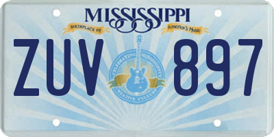 MS license plate ZUV897