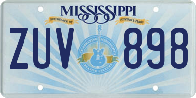 MS license plate ZUV898
