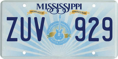MS license plate ZUV929