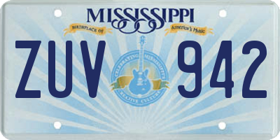 MS license plate ZUV942