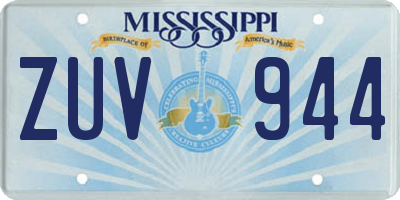 MS license plate ZUV944