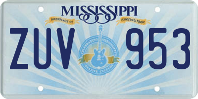 MS license plate ZUV953