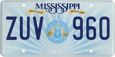 MS license plate ZUV960