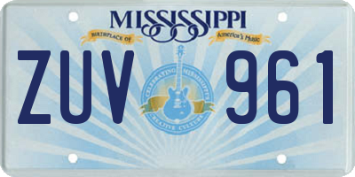MS license plate ZUV961