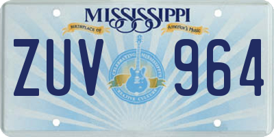 MS license plate ZUV964