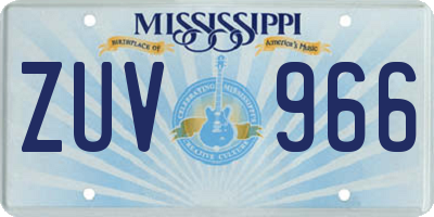 MS license plate ZUV966