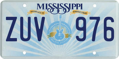 MS license plate ZUV976