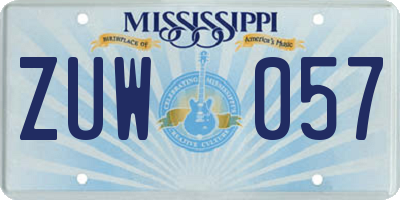 MS license plate ZUW057