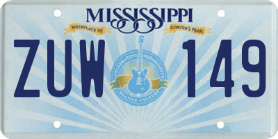 MS license plate ZUW149