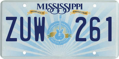 MS license plate ZUW261