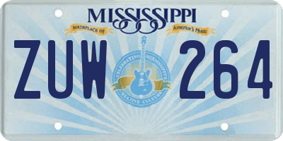 MS license plate ZUW264