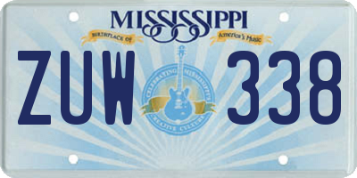MS license plate ZUW338