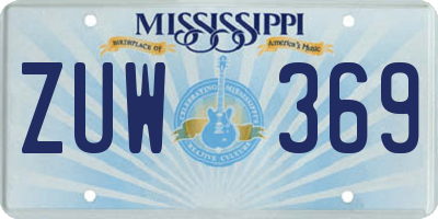 MS license plate ZUW369
