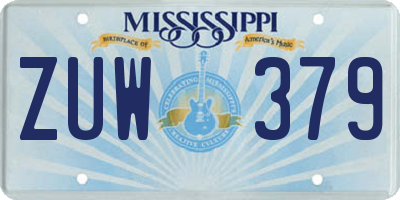 MS license plate ZUW379