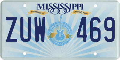MS license plate ZUW469