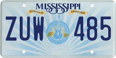 MS license plate ZUW485