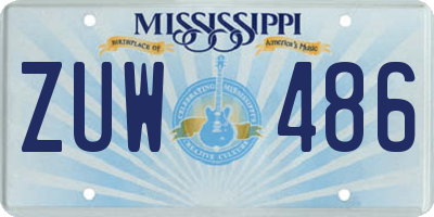 MS license plate ZUW486