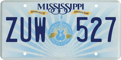 MS license plate ZUW527