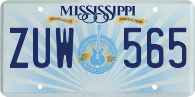 MS license plate ZUW565