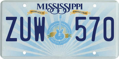 MS license plate ZUW570