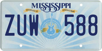 MS license plate ZUW588