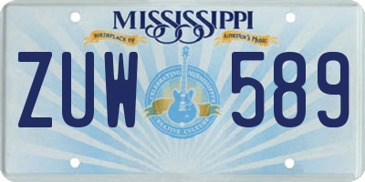 MS license plate ZUW589