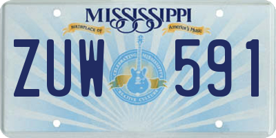 MS license plate ZUW591