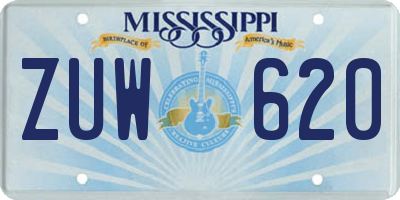 MS license plate ZUW620